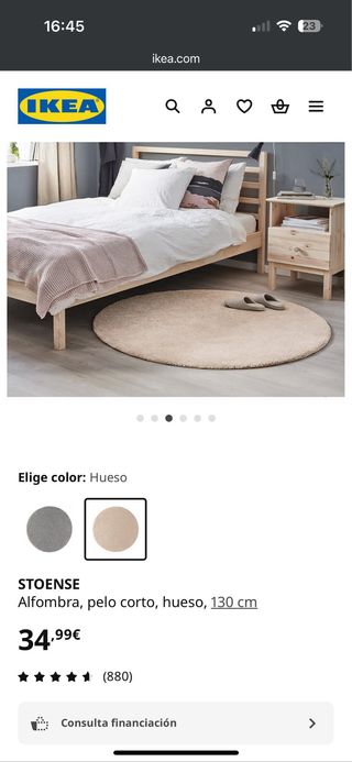 Alfombra redonda IKEA beige