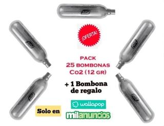 PACK 25 Bombonas CO2 - 12 gr + 1 de regalo