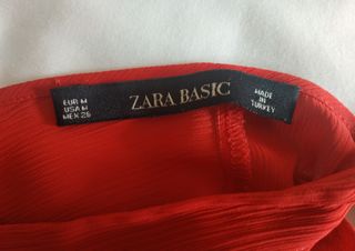 Blusa Zara Roja Manga Ancha Mujer