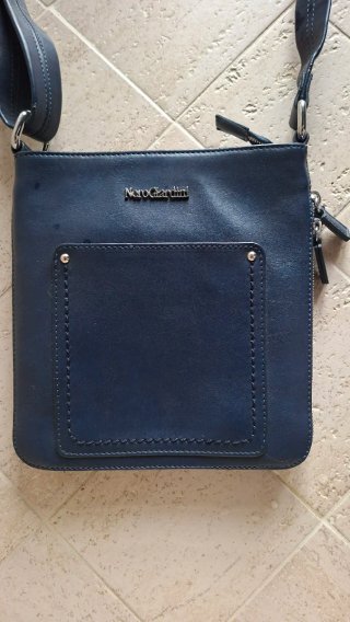 Borsello Nero Giardini blu donna