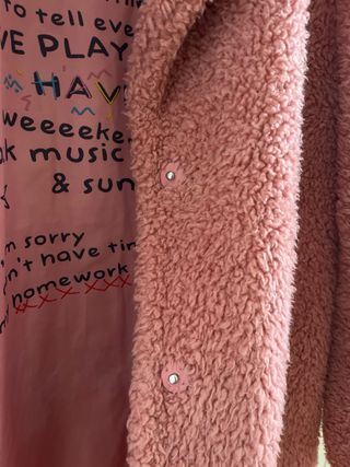 Abrigo borreguito rosa Zara