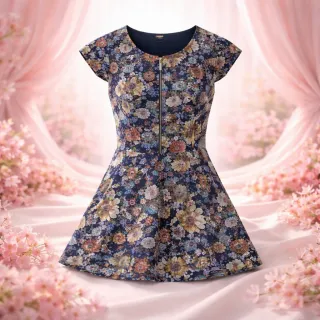 Vestido Kenzo floral azul multicolor