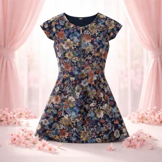 Vestido Kenzo floral azul multicolor