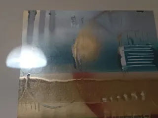 Dipinto su tavola con cornice nera