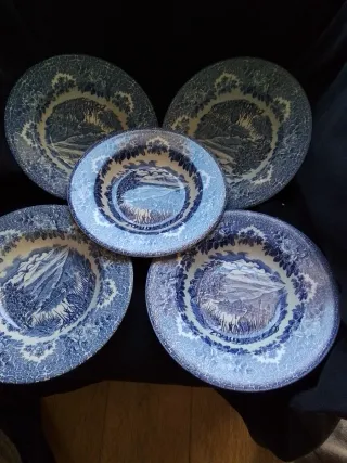 Juego de 5 Platos Cerámica Inglesa