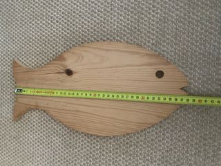 Tábua de corte madeira peixe nova