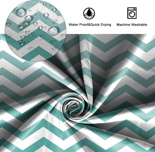 105x160cm Ola Raya Cortina de Ducha Verde Blanco G