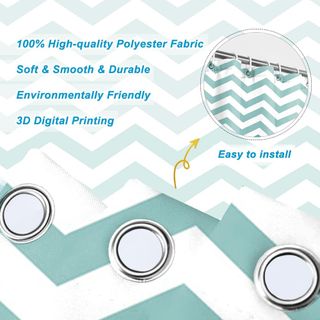 105x160cm Ola Raya Cortina de Ducha Verde Blanco G