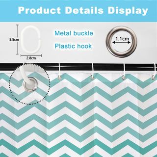 105x160cm Ola Raya Cortina de Ducha Verde Blanco G