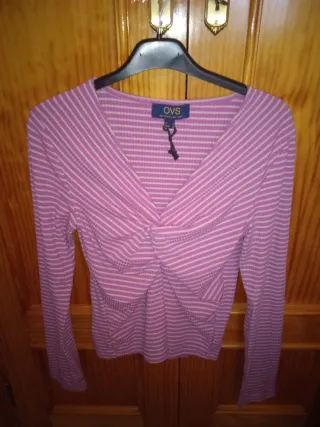 Camiseta OVS Rayas Torsión Talla S
