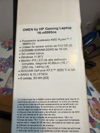 Ordenador Portátil HP OMEN Negro