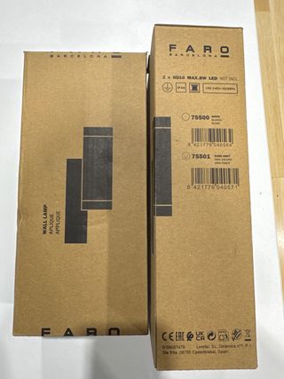 Apliques Faro Barcelona STEPS 2L Gris Oscuro 75501