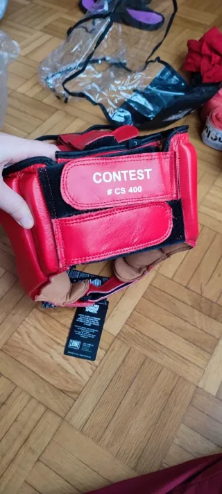 Casco de boxeo Leone rojo