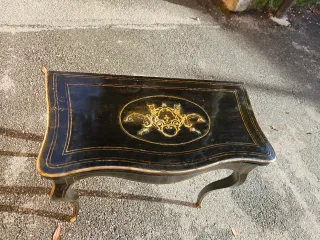 Tavolino antico Boulle intarsi ottone