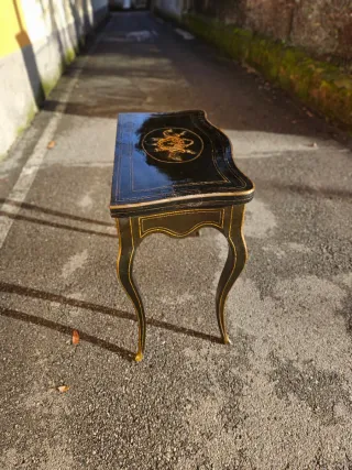 Tavolino antico Boulle intarsi ottone