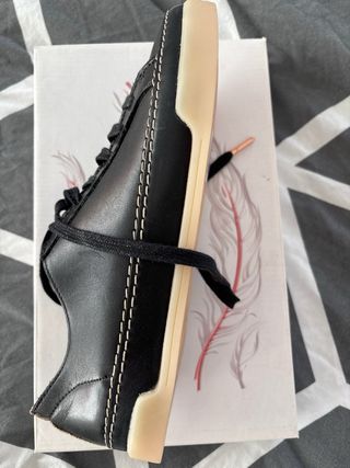 Zapatos Clarks Mujer Negros Cordones