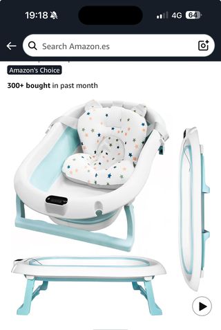 Bañera bebé plegable con cojín