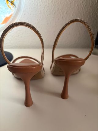 Tacones Zara Brillantes Marrones