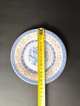 3 Pratos Bago de Arroz Dragão Porcelana China Maca