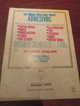 Tebeo o cómic Marvel ediciones Vértice