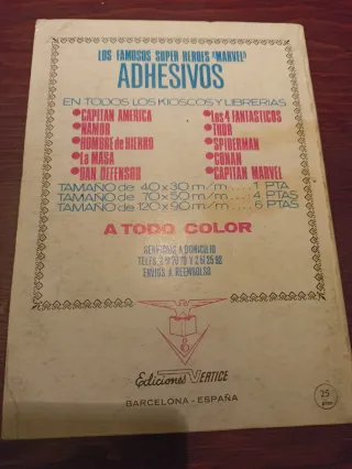 Tebeo o cómic Marvel ediciones Vértice
