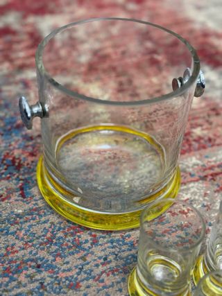 Juego copas licor y cubitera cristal