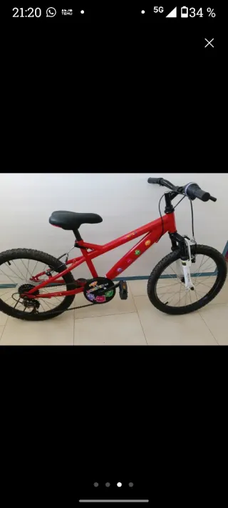 Bicicleta Infantil 20 Roja
