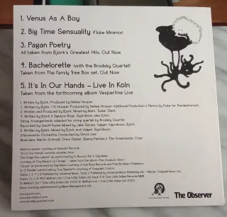 CD esclusivo 5 tracce Björk - The Observer