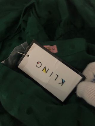 Vestido Kling Verde Lunares Talla M