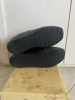 Mocassini neri donna con zeppa n.39 Paquita