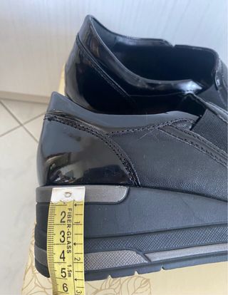 Mocassini neri donna con zeppa n.39 Paquita