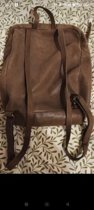 Mochila Biba Piel Marrón Perforada