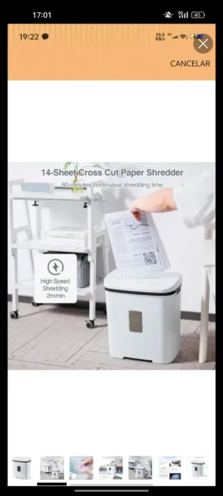 Trituradora Papel Profesional 14 Hojas