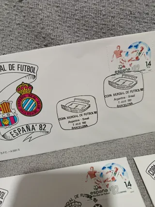 Sobres Mundial Fútbol España 82 Vintage sellos