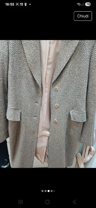 Cappottino in lana beige/marrone