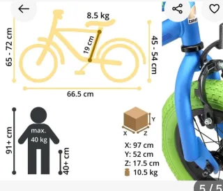 Bicicleta infantil 3-5 años azul y verde