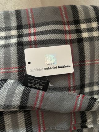 Plaid Baldinini Cuadros Rosa Gris