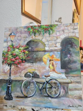 Cuadro oleo multicolor