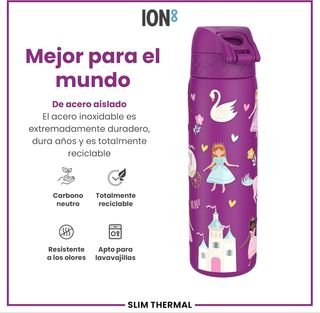ion8 Botella Agua Acero Inoxidable Termica, 500ml,
