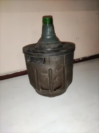 Garrafa Antigua Vino Vidrio Verde