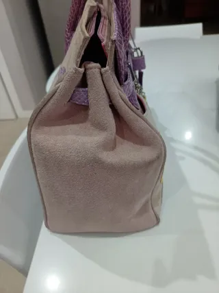 Borsa Tosca Blu a spalla beige e viola