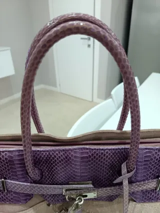 Borsa Tosca Blu a spalla beige e viola