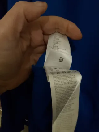 Blusa donna blu con ricami neri taglia 42