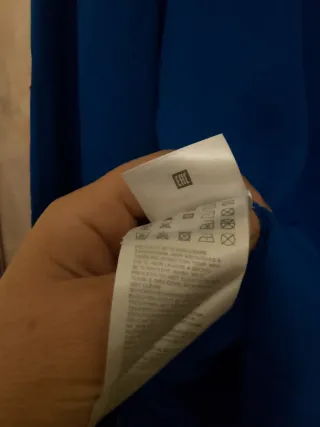 Blusa donna blu con ricami neri taglia 42