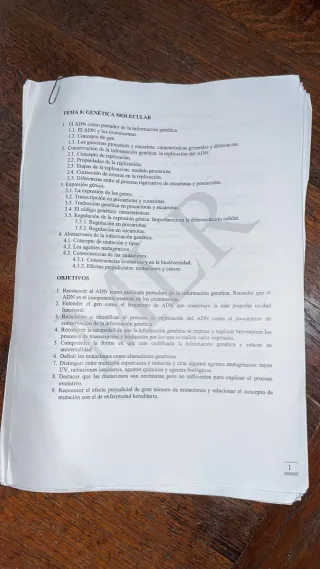 Temario Biología 2° Bachillerato