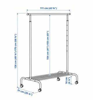 Burro perchero blanco metal con ruedas