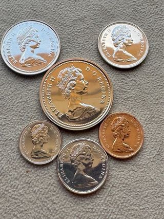 Conjunto de monedas canadienses 1977