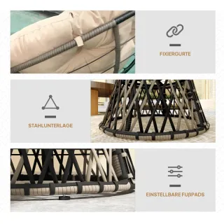 Sillón Papasan Ratán Giratorio 360°