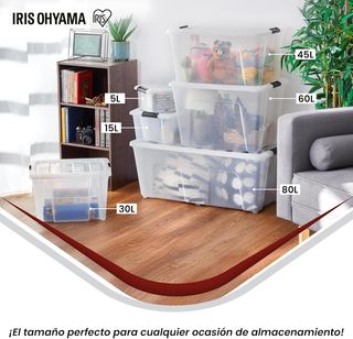 Iris Ohyama 3 Cajas de almacenamiento con tapas, 1