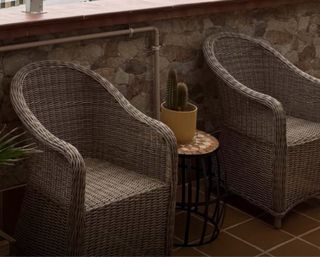 Mesita redonda mosaico y hierro